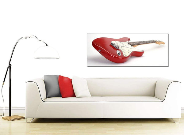 Red Guitar Canvas Wall Art