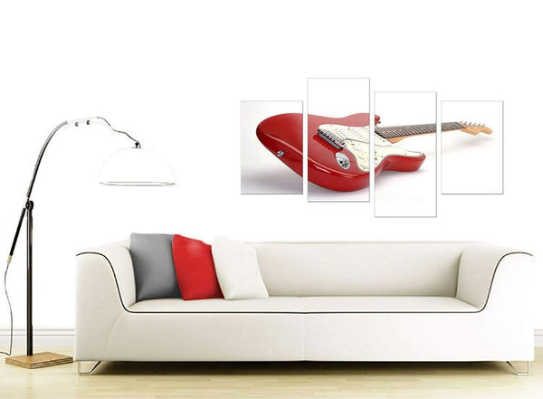 Red Guitar Canvas Wall Art