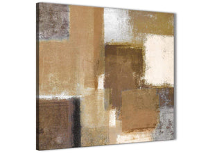 Modern Brown Cream Beige Painting Abstract Office Canvas Pictures Decor 1s387l - 79cm Square Print