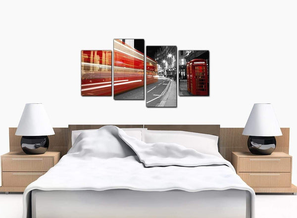 Set Of Four Extra-Large Red Canvas Prints