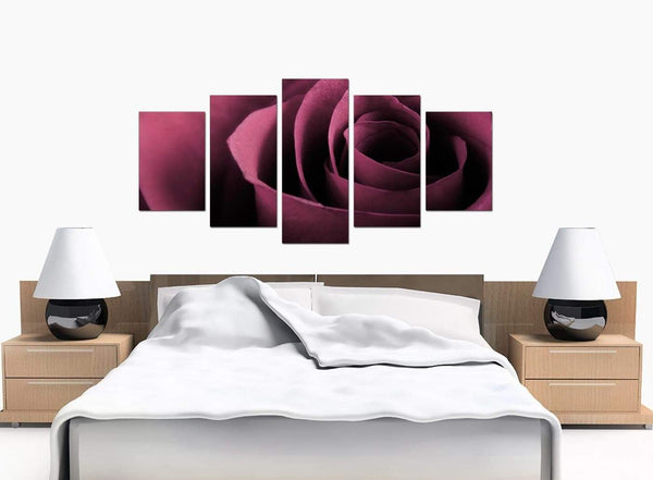 5 Part Set of Cheap Plum Canvas Art