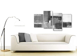 Modern Large Black White Grey Abstract Bedroom Canvas Pictures Decor - 4368 - 130cm Set of Prints