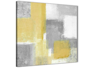 Modern Mustard Yellow Grey Abstract Living Room Canvas Wall Art Decor 1s367l - 79cm Square Print