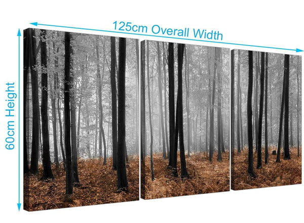 modern panoramic forest woodland trees canvas pictures black and white 3238