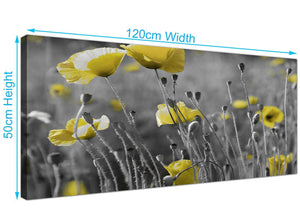 modern panoramic poppies canvas pictures black and white 1258