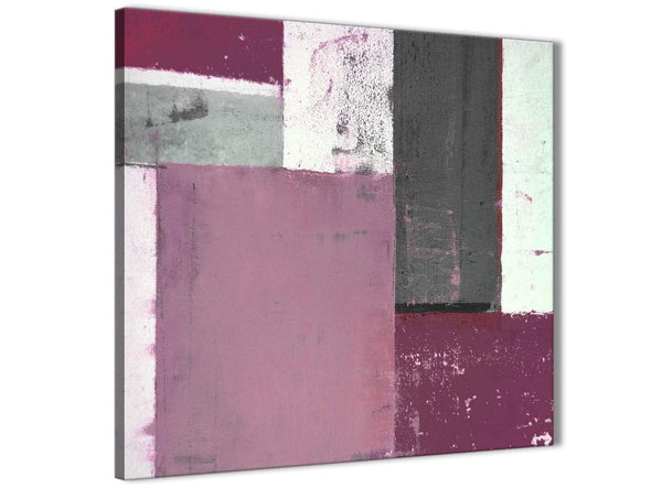 Modern Plum Gray Abstract Painting Canvas Wall Art Picture Modern 79cm Square 1S342L For Your Living Room
