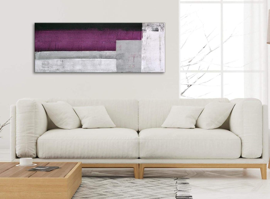 Modern Purple Grey Painting Living Room Canvas Pictures Accessories - Abstract 1427 - 120cm Print