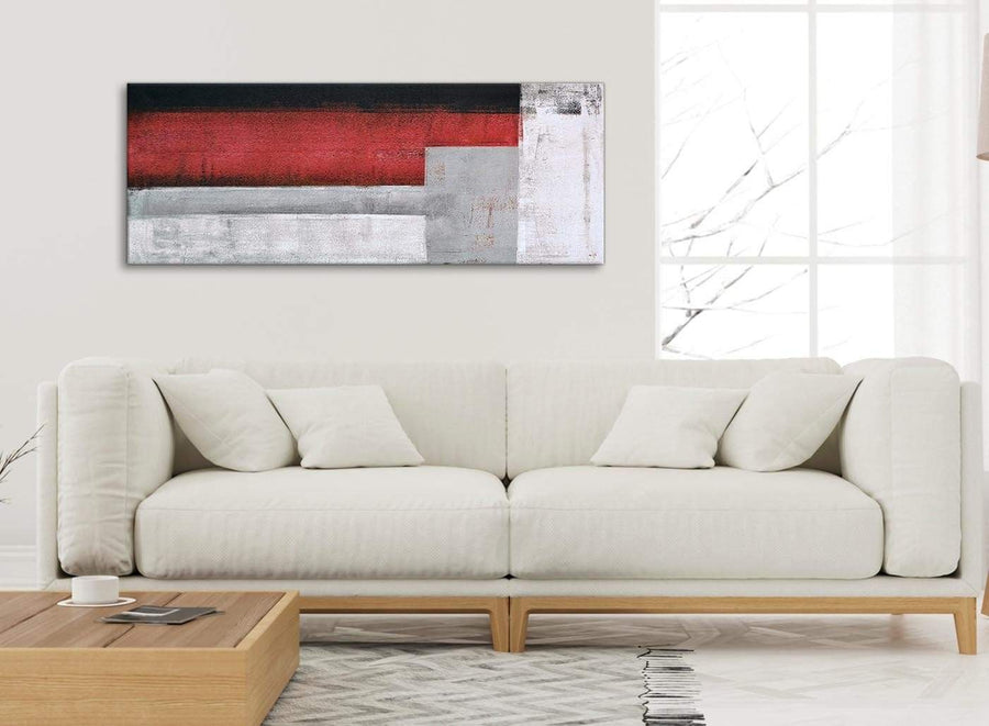 Modern Red Grey Painting Living Room Canvas Pictures Accessories - Abstract 1428 - 120cm Print