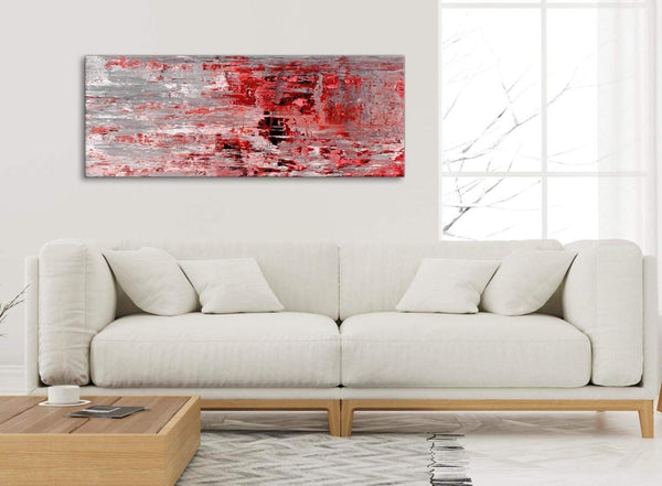 Modern Red Grey Painting Living Room Canvas Wall Art Accessories - Abstract 1414 - 120cm Print