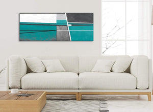 Modern Teal Grey Painting Living Room Canvas Wall Art Accessories - Abstract 1389 - 120cm Print