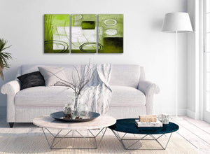 Multiple 3 Piece Lime Green Painting Kitchen Canvas Pictures Decor - Abstract 3431 - 126cm Set of Prints