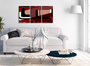 Multiple 3 Piece Red Black Painting Bedroom Canvas Wall Art Accessories - Abstract 3410 - 126cm Set of Prints