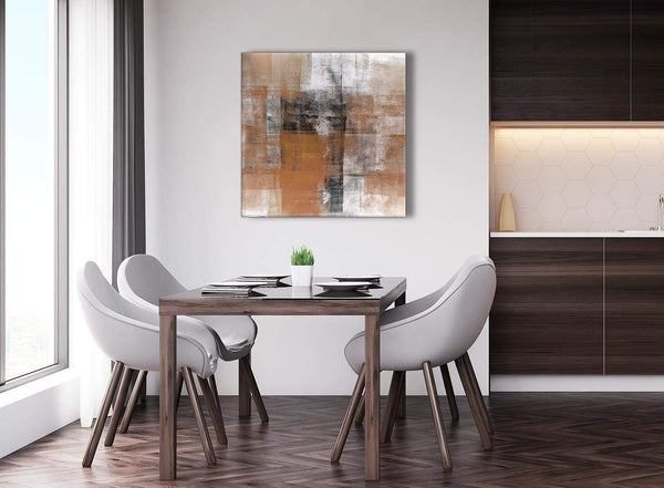 Next Orange Black White Painting Abstract Living Room Canvas Pictures Decorations 1s398l - 79cm Square Print