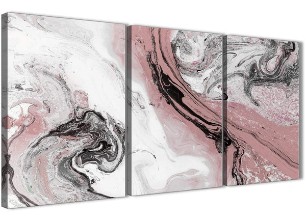 Next Set of 3 Panel Blush Pink and Grey Swirl Kitchen Canvas Pictures Accessories - Abstract 3463 - 126cm Set of Prints