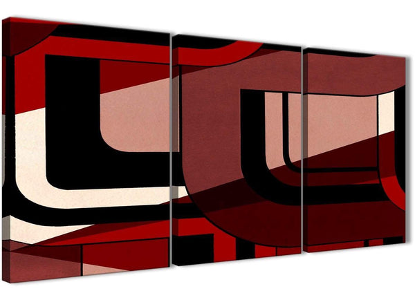 Next Set of 3 Piece Red Black Painting Bedroom Canvas Wall Art Accessories - Abstract 3410 - 126cm Set of Prints
