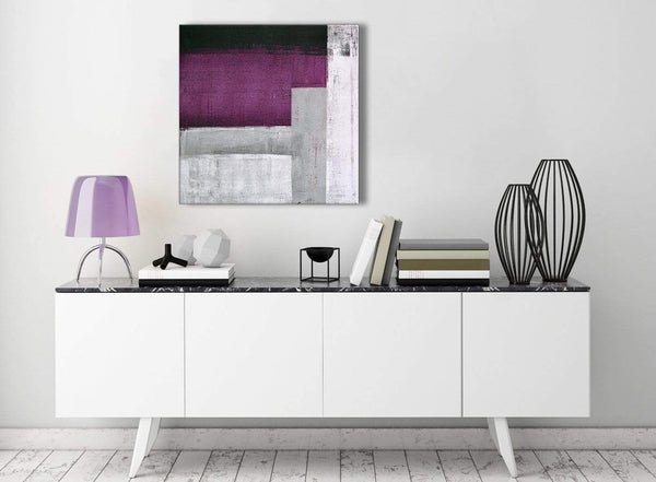 Contemporary Purple Grey Painting Stairway Canvas Pictures Decorations - Abstract 1s427m - 64cm Square Print