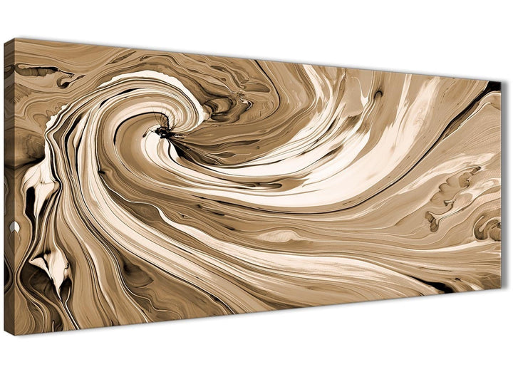 Oversized Brown Cream Swirls Modern Abstract Canvas Wall Art Modern 120cm Wide 1349 For Your Living Room - 3349