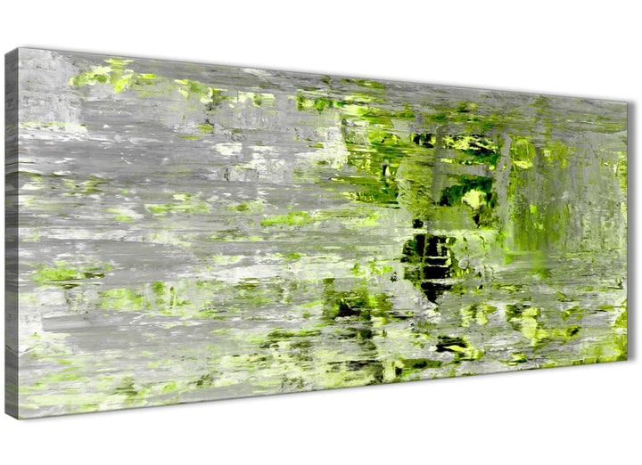 Oversized Lime Green Grey Abstract Painting Wall Art Print Canvas Modern 120cm Wide 1360 For Your Dining Room - 3360