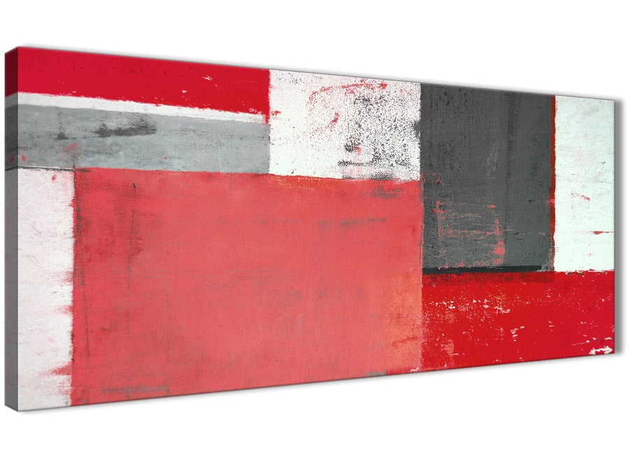 Oversized Red Grey Abstract Painting Canvas Wall Art Modern 120cm Wide 1343 For Your Bedroom