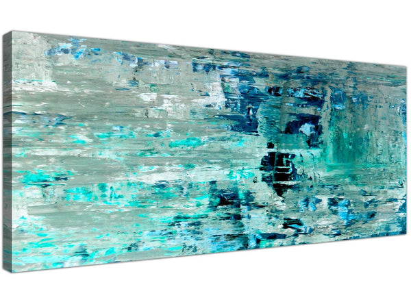 Oversized Turquoise Teal Abstract Painting Wall Art Print Canvas Modern 120cm Wide 1333 For Your Living Room