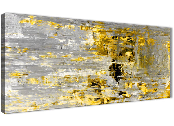 Oversized Yellow Abstract Painting Wall Art Print Canvas Modern 120cm Wide 1357 For Your Kitchen