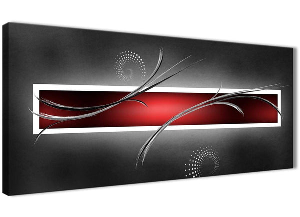 Panoramic Red Black Grey White Modern Abstract Canvas Bedroom Canvas Wall Art Accessories - Abstract 1091 - 120cm Print