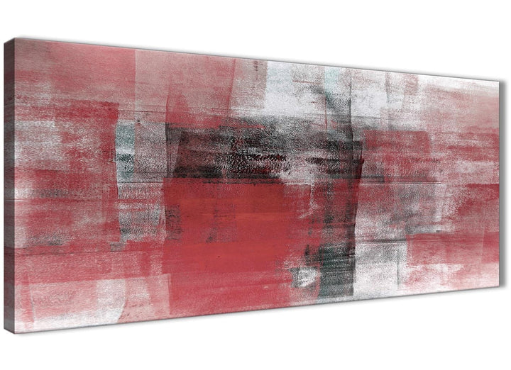 Panoramic Red Black White Painting Living Room Canvas Wall Art Accessories - Abstract 1397 - 120cm Print - 1397