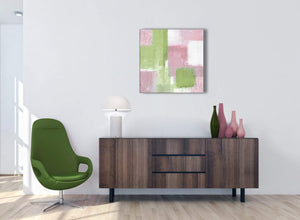 Pink Lime Green Green Living Room Canvas Pictures Decorations - Abstract 1s374m - 64cm Square Print