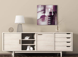 Plum Grey Painting Hallway Canvas Pictures Decorations - Abstract 1s420m - 64cm Square Print