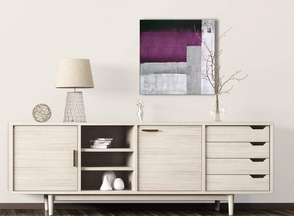 Purple Grey Painting Stairway Canvas Pictures Decorations - Abstract 1s427m - 64cm Square Print