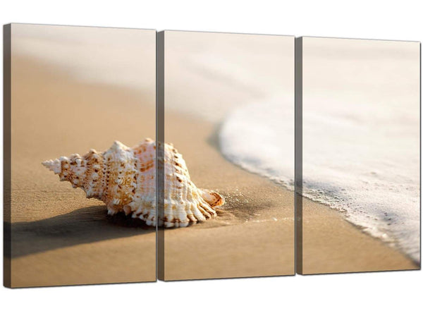 Set of 3 Seascape Canvas Art Beach 3146