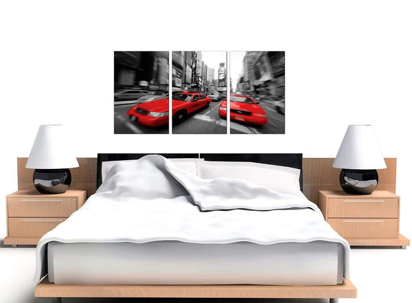 Red Black White Grey New York Taxi City Canvas