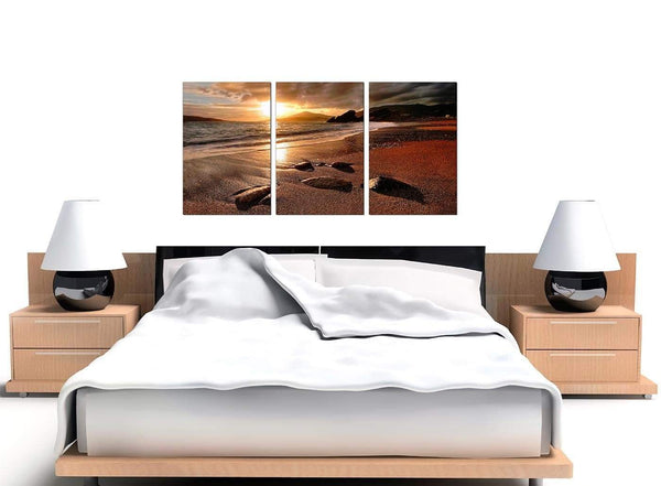 Set of 3 Beach Sunset Canvas Prints UK 125cm x 60cm 3131