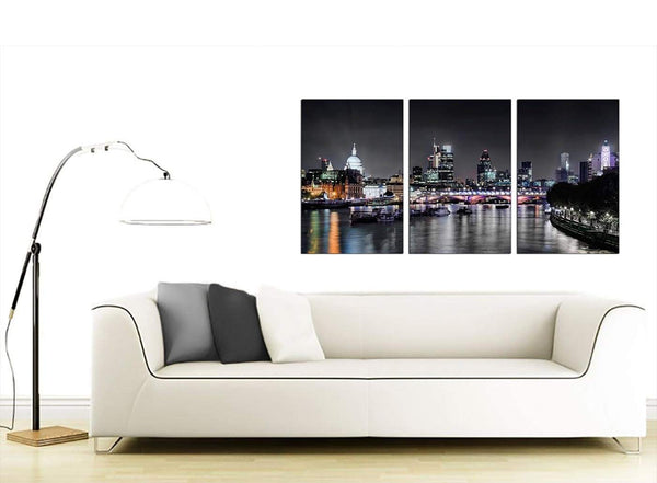 3 Part British City Canvas Art 125cm x 60cm 3211