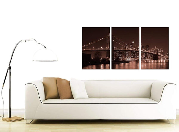3 Part Cityscape Canvas Prints Manhattan United States 3122