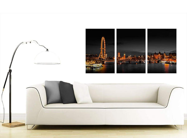 3 Part Cityscape Canvas Pictures 125cm x 60cm 3186