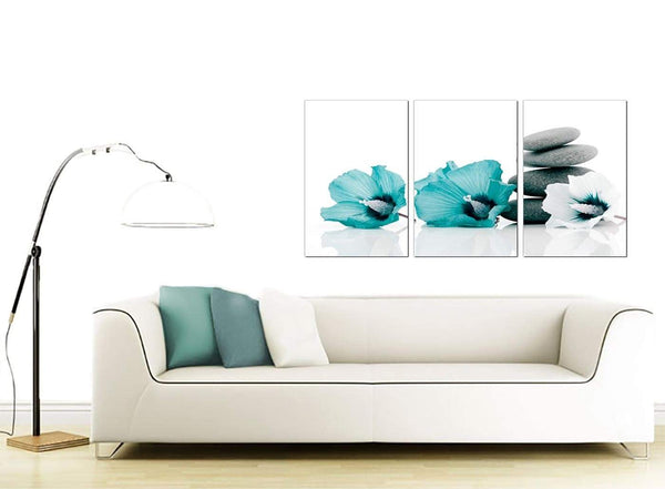 Set of 3 Floral Canvas Pictures 125cm x 60cm 3072