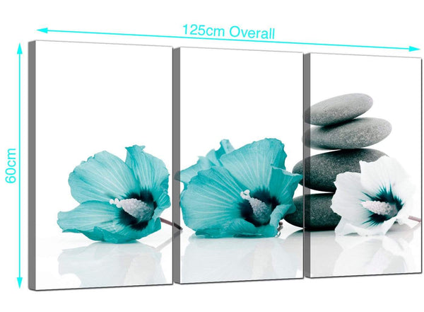 Set of 3 Flowers Canvas Wall Art 125cm x 60cm 3072