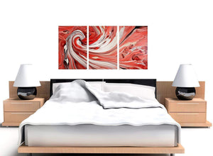 set of 3 red abstract swirl canvas wall art 3265