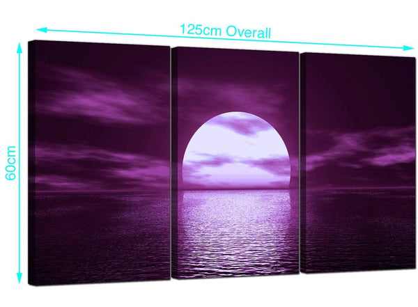 3 Part Seascape Canvas Wall Art 125cm x 60cm 3002