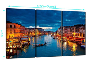 Set of 3 Venice Italy Canvas Prints UK 125cm x 60cm 3068