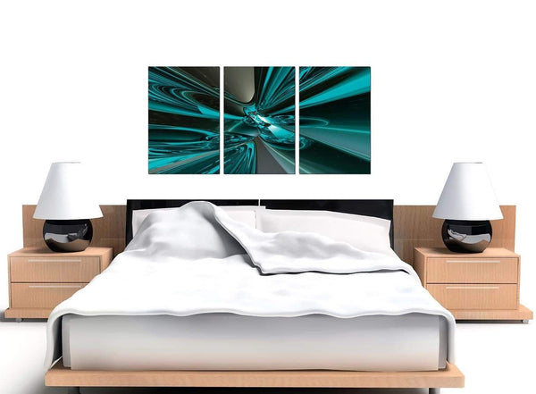 Modern Teal and Grey Cyclone Abstract Canvas