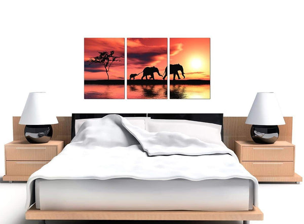 Set of 3 Animal Canvas Wall Art Africa 3102