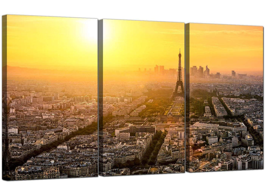 Set of Three Cityscape Canvas Pictures Paris France 3153