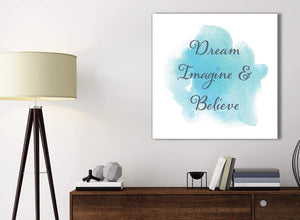Small Canvas Prints Dream Imagine and Believe - Word Art - 1s507s - 49cm Square Wall Art