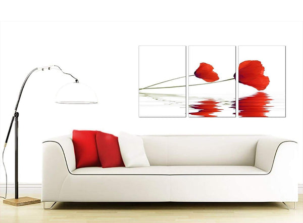 Set of 3 Flower Canvas Prints 125cm x 60cm 3029