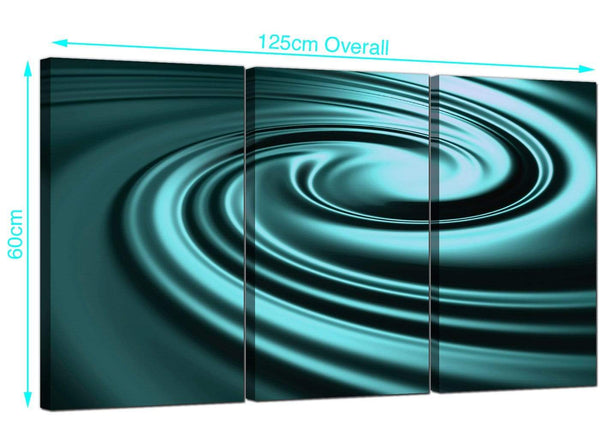 3 Part Modern Canvas Art 125cm x 60cm Blue Green 3060