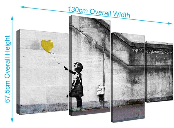 Cheap Banksy Balloon Girl Canvas Art 130cm x 67cm 4221
