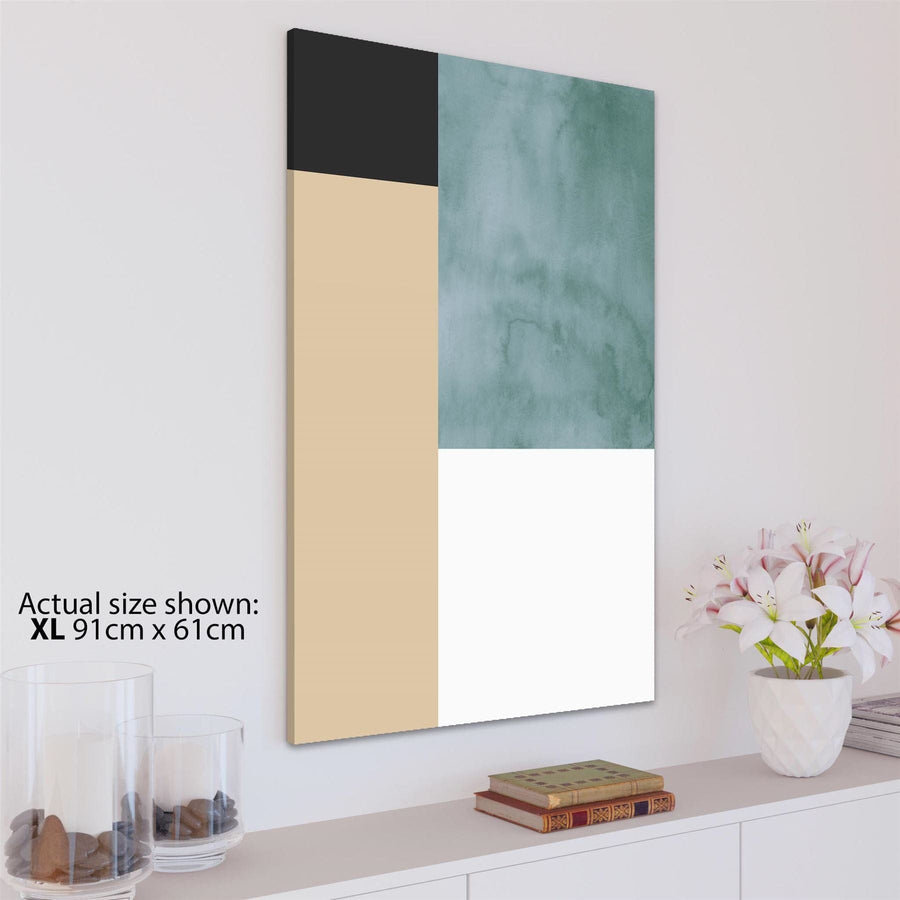 Abstract Teal Natural Painting Canvas Wall Art Print