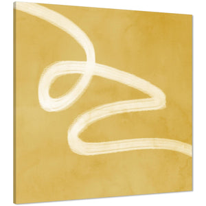 Abstract Mustard Yellow Watercolour Canvas Art Pictures